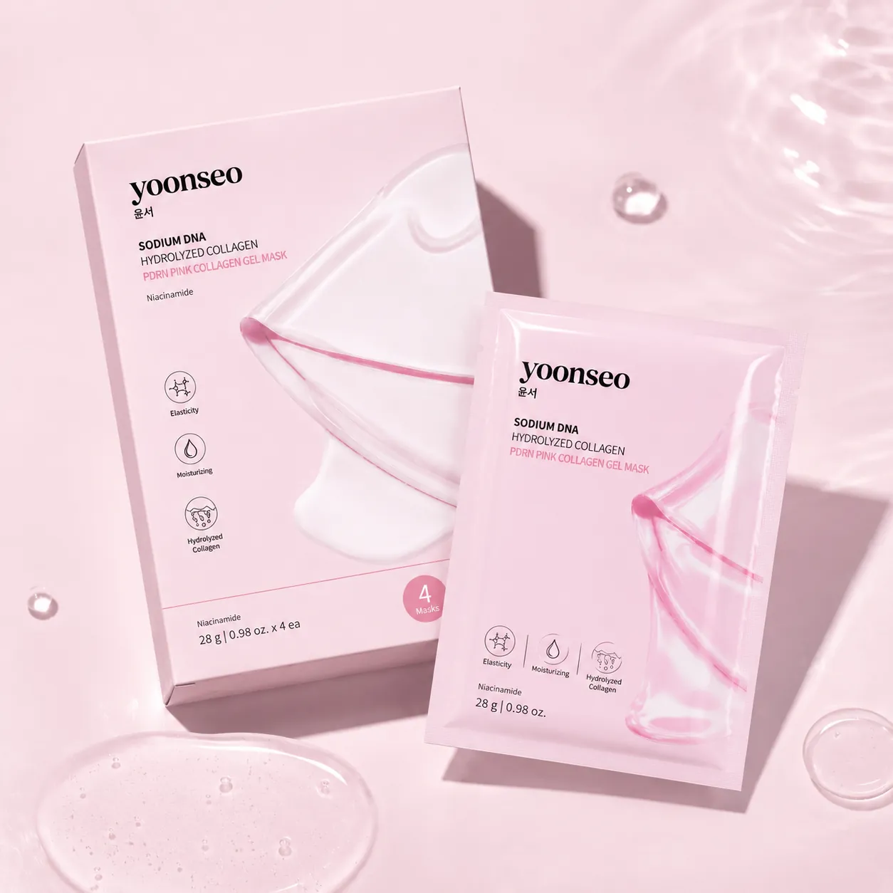 PDRN Pink Collagen Gel Mask — box and sachet